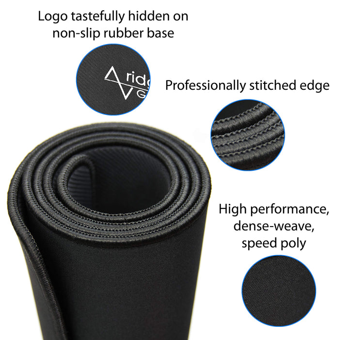 Gaming Mouse Pad (5mm) Massive 46 inch | 46x17.3x0.20 Extra Thick | Black | Stitched Edge, Large Washable Desk Mat