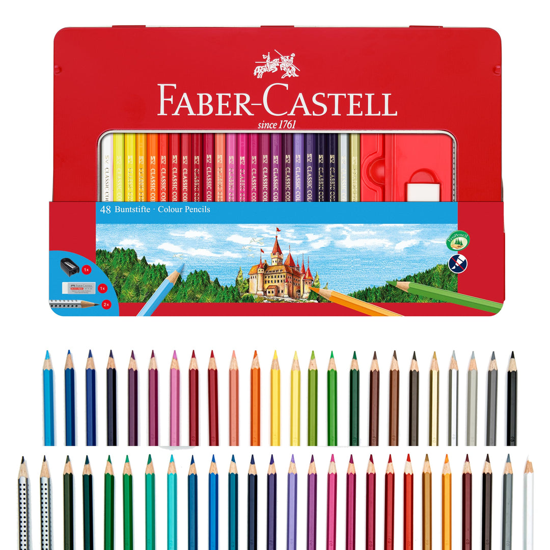 Classic Colored Pencils Tin Set, 48 Vibrant Colors In Sturdy Metal Case
