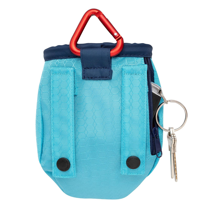 Go Stuff It Dog Treat Bag, Training Treat Pouch Bag for Dogs, Treat Pouches for Pets, Hands-Free Pouch Waist, Reflective, Includes Carabiner (Coastal Blue)
