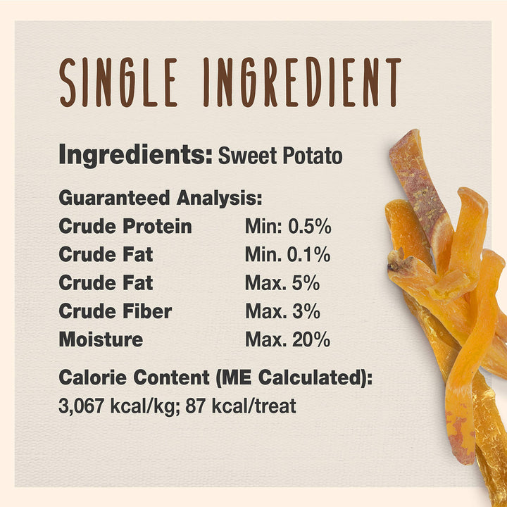 Gourmet Sweet Potato Steak Fries, Healthy Natural Chewy Dog Treats, Single-Ingredient, for Small & Large Dogs, 1 Pound