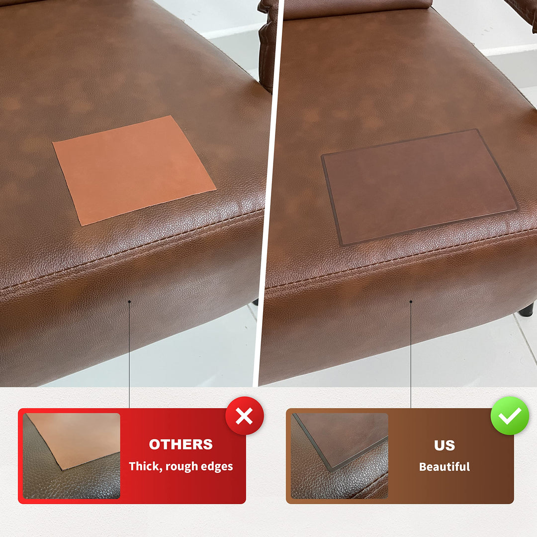 Leather Repair Patch 5X8 inch Self-Adhesive Couch Patch Leather for Sofas, Car Seats, Handbags, First Aid Patch(Matte Beige)
