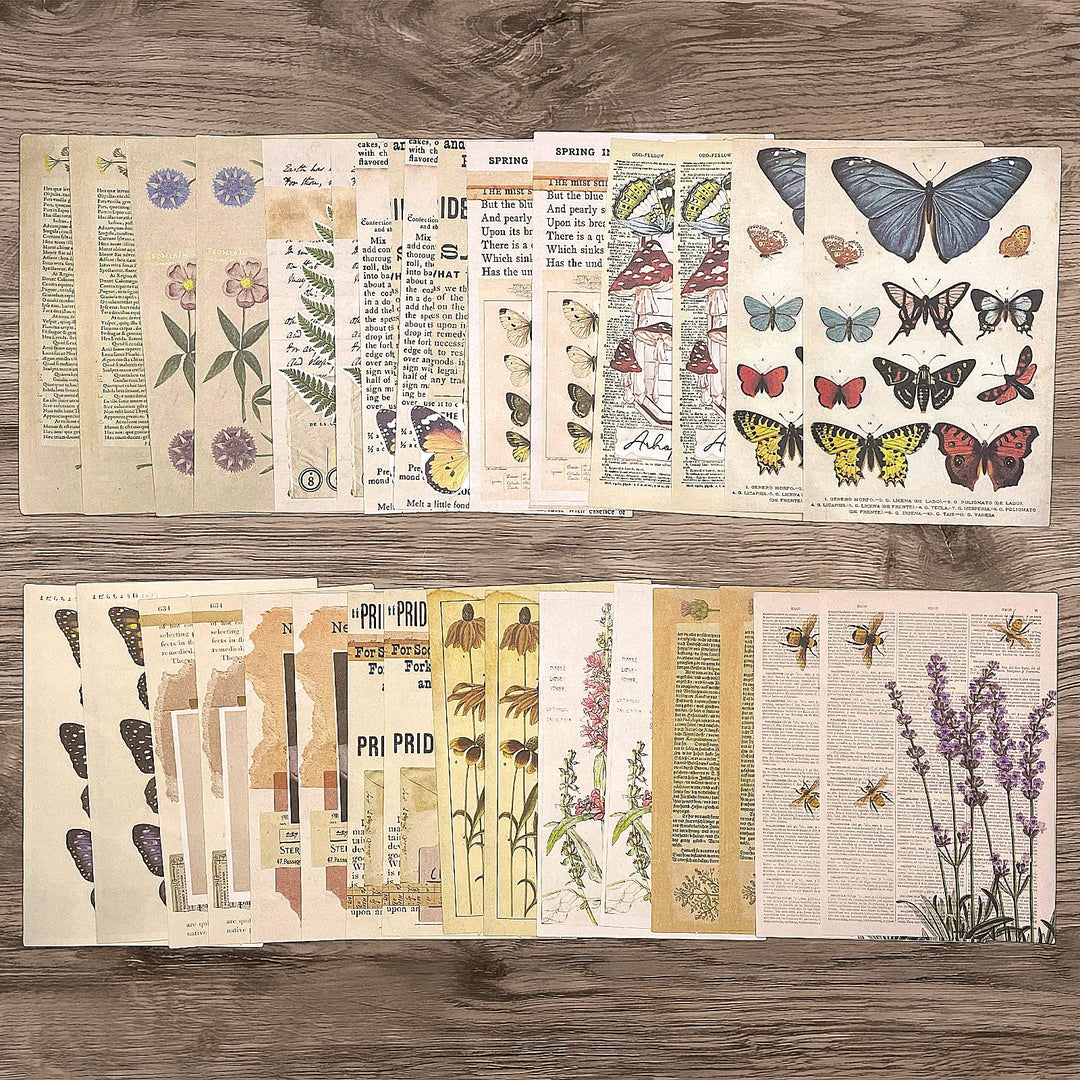 200pcs Vintage Journaling Supplies Kit, Journaling Stickers with Blue Washi Tape for Kids Teens Adults Scrapbook Aesthetic Bullet Journals Kit Craft Collage Embellishments Planners Notebook(Nature)