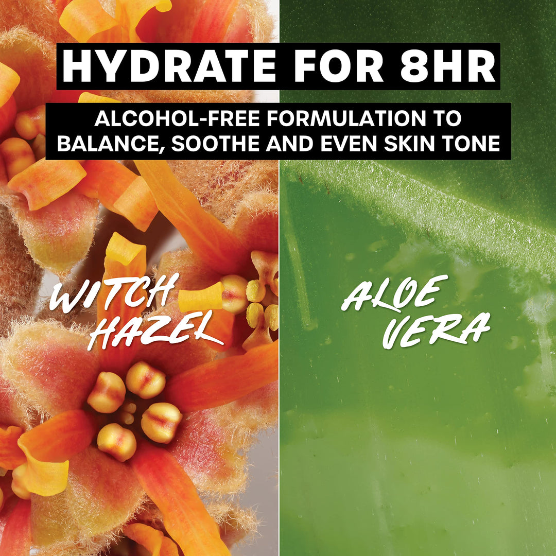 Alcohol-Free, Hydrating, Unscented Witch Hazel Facial Toner with Aloe Vera Formula, Vegan, Dermatologist Tested and Recommended, 12 Oz