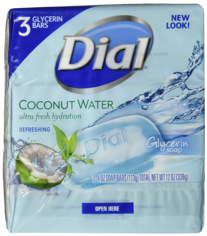 Glycerin Bar Soap, Coconut Water, 4-Ounce Bars, 3 Count