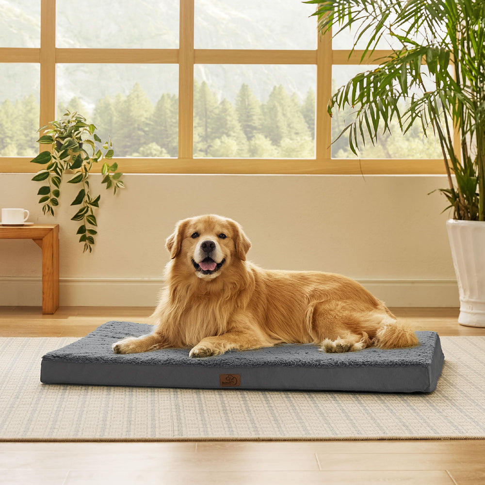 Dog Beds Large Sized Dog - Extra-Large Orthopedic Waterproof Puppy Bed with Removable Washable Cover, Egg Crate Foam Pet Mat, Suitable for Pet Up to 100 lbs