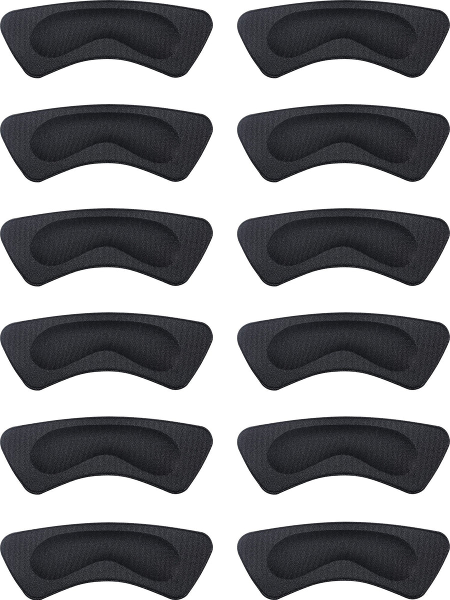 6 Pairs Heel Cushion Pads Heel Shoe Grips Liner Self-Adhesive Shoe Insoles Foot Care Protector (Black)