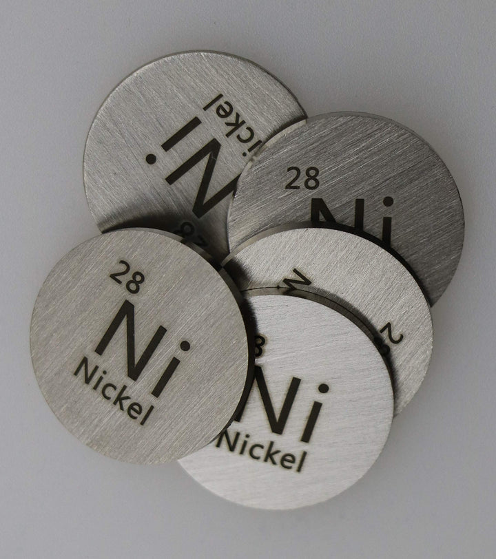 Nickel (Ni) 24.26mm Metal Disc 99.9% Pure for Collection or Experiments