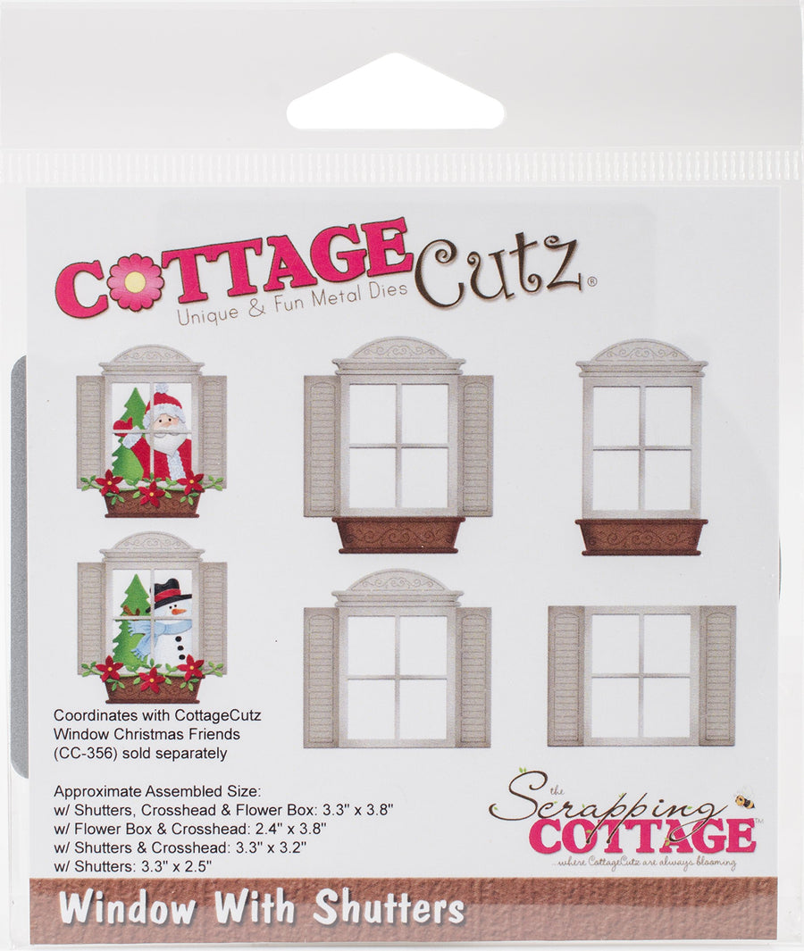 CC-357 Dies-Window W/Shutters 2.4 inches to 3.8 inches , White