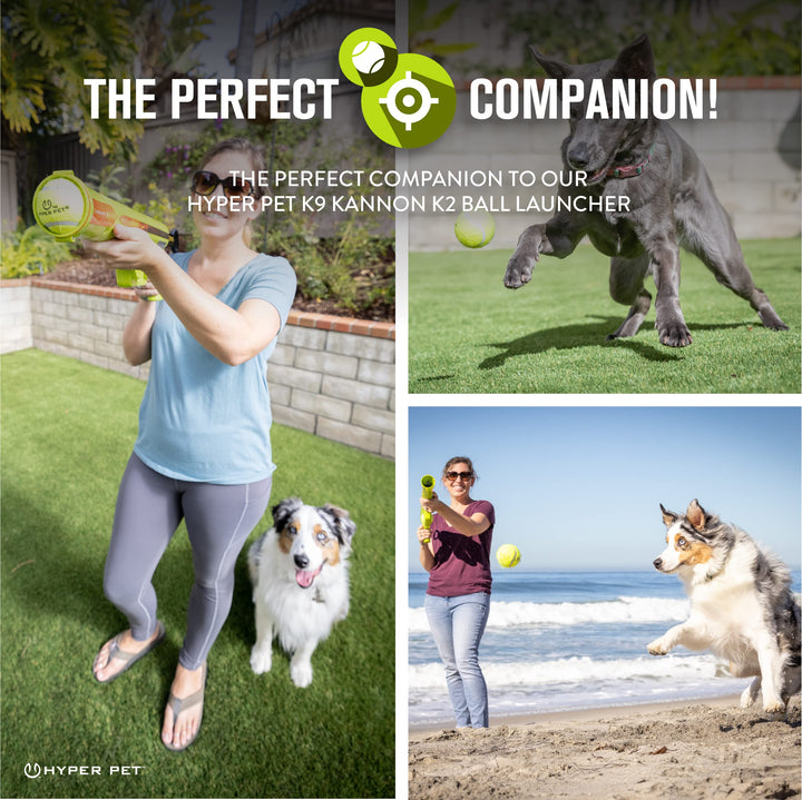 Tennis Balls for Dogs (Safe Dog Ball, Tennis Balls for Exercise & Training) Interactive Toys work with K9 Kannon K2 Dog Ball Launcher - 4 Pack 2.5 Green