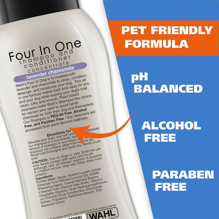 USA 4-in-1 Calming Pet Shampoo for Dogs – Cleans, Conditions, Detangles, & Moisturizes with Lavender Chamomile - Pet Friendly Formula - 24 Oz - Model 820000A