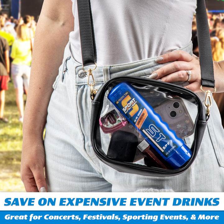 Sport Bottle Sunscreen Flask 2 Pack (16 oz Total) - Hidden Alcohol Travel Flasks - Secret Liquor Containers for Beaches, Cruises, and Sports Events – Includes Funnel & Spout