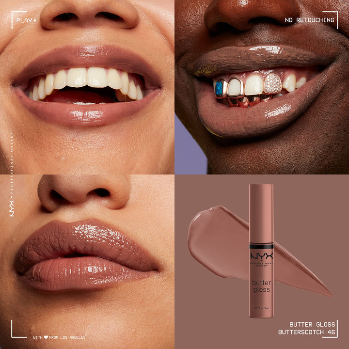 PROFESSIONAL MAKEUP Butter Gloss Brown Sugar, Non-Stick Lip Gloss - Butterscotch (Neutral Light Brown)