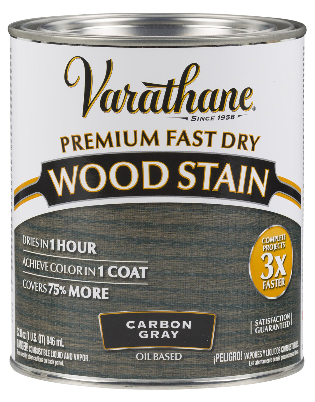 304559 Premium Fast Dry Wood Stain, Quart, Carbon Gray