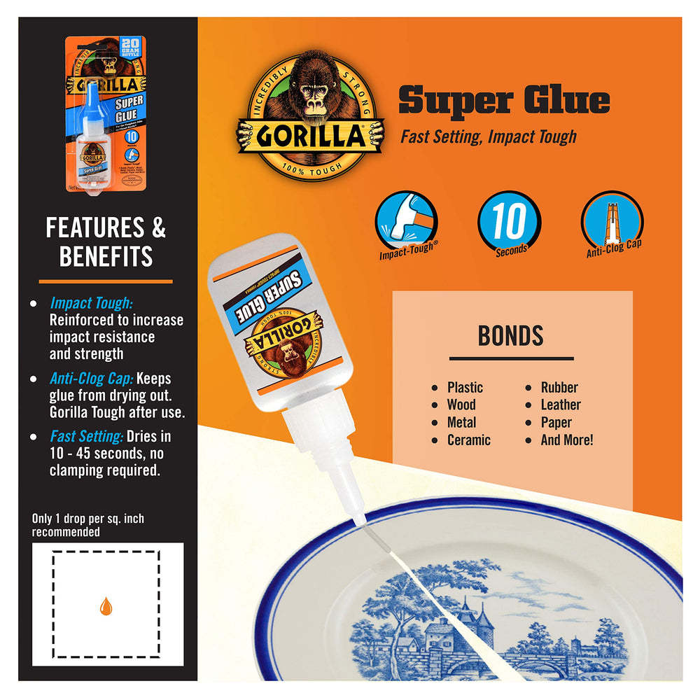 Super Glue, 20 Gram, Clear, (Pack of 1)