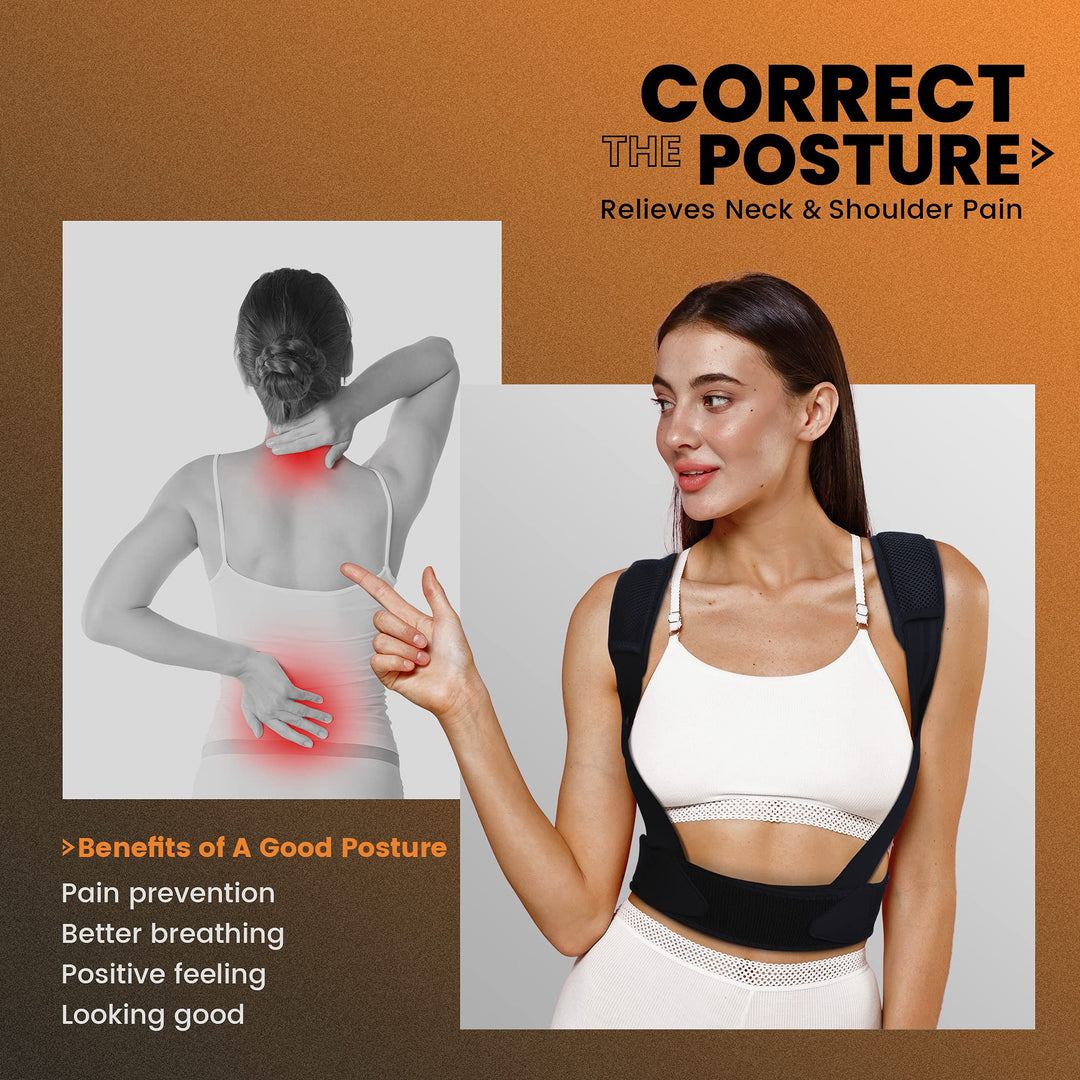 Posture Corrector for Women and Men, Back Brace Fully Adjustable & Comfy, Support Straightener for Spine, Back, Neck, Clavicle and Shoulder, Improves Posture and Pain Relief S/M