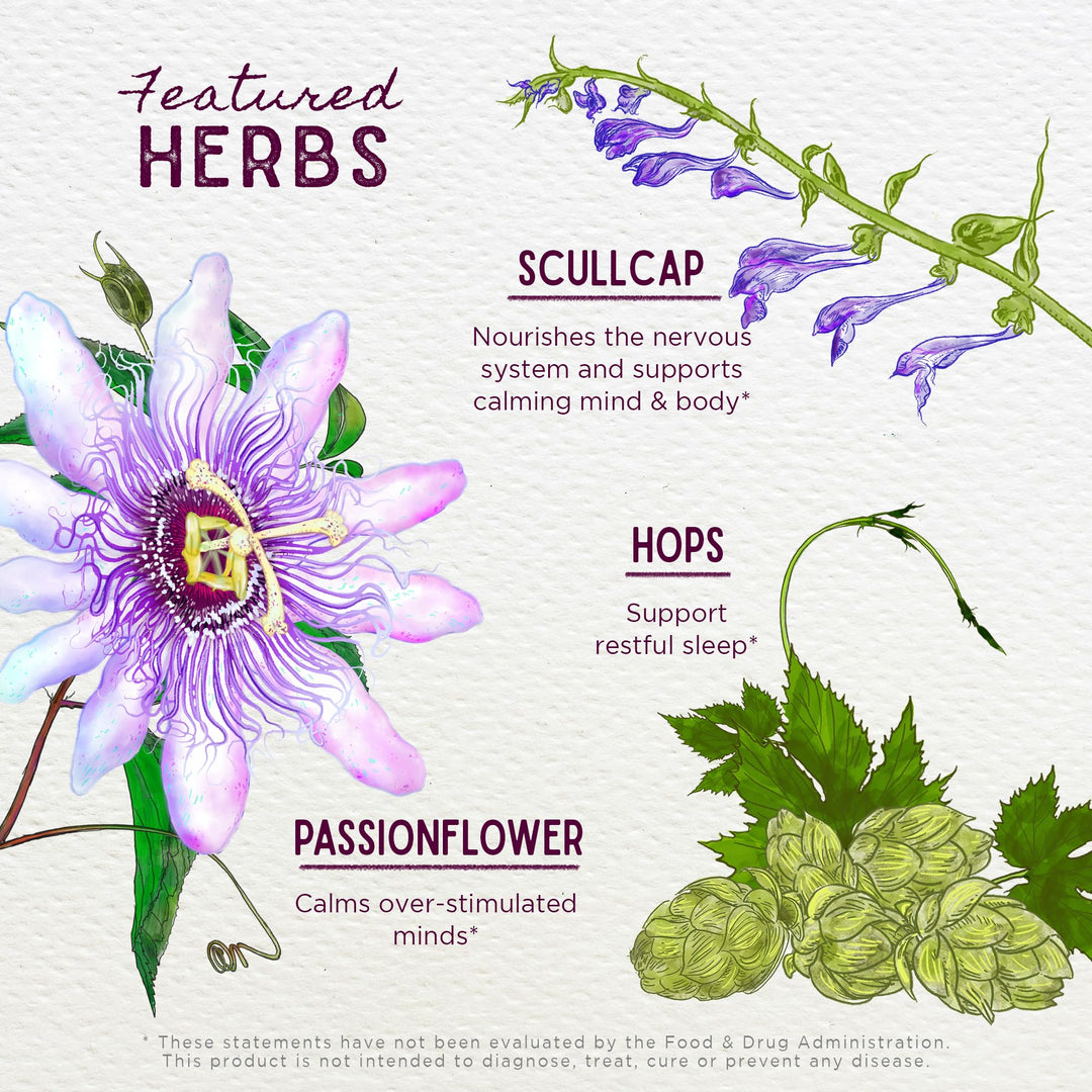 Herbs Sleepy Nights & Fresh Mornings - All-Natural Herbal Sleep Aid Tincture, Organic Sleep Supplement with Passionflower, Hops and Scullcap, Supports Deep Sleep & Healthy Sleep Cycles, 4oz