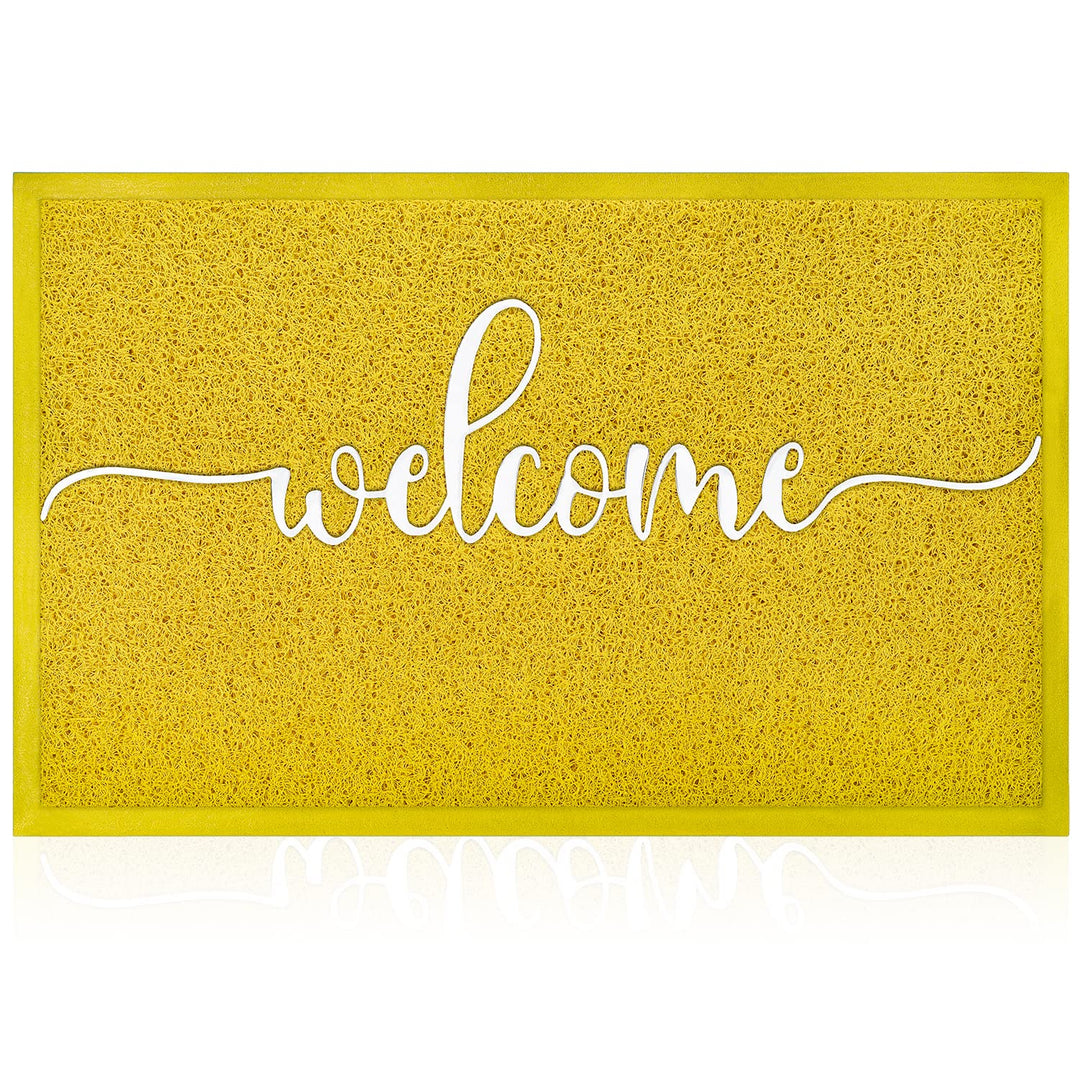 Yellow Outdoor Mat Front Door Indoor Welcome Doormat,Anti Slip Rubber Door Mat,Quickly Trap Dirt Easy to Clean