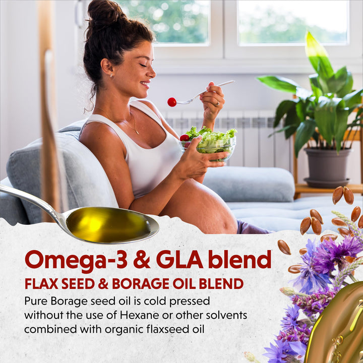 Barlean's Omega Twin Liquid Flaxseed Oil and Pure Borage Oil Supplement with Lignans, 6,010mg ALA and 465mg GLA Omega Fatty Acids from Organic Flax Seed and Cold Pressed Borage Seeds, 12 oz