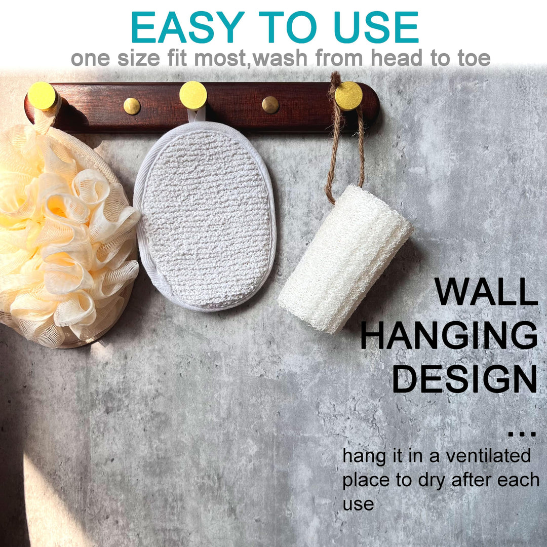 Mr.Cui'shop 6 Pcs/Set 4.3×5.7 Natural Exfoliating Face Body Pad Loofah Sponge Facial Brush - Shower Scrubber - Body Bath Spa For Men & Women, Renewable Resource (100% Cotton Terry) Pack Of 6