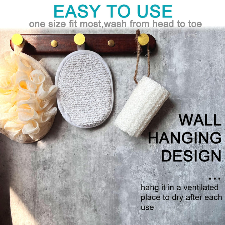 Mr.Cui'shop 6 Pcs/Set 4.3×5.7 Natural Exfoliating Face Body Pad Loofah Sponge Facial Brush - Shower Scrubber - Body Bath Spa For Men & Women, Renewable Resource (100% Cotton Terry) Pack Of 6