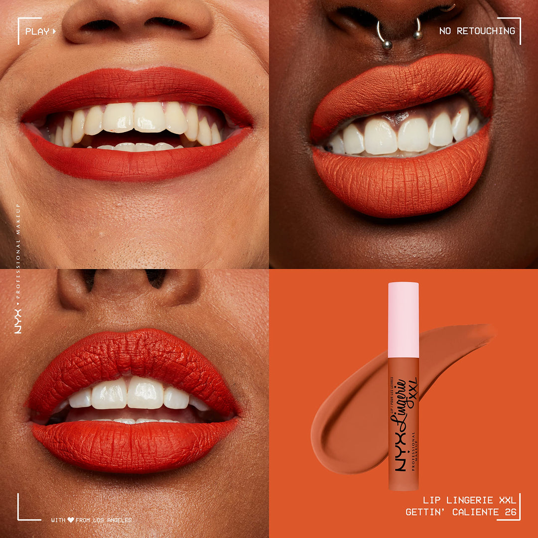 PROFESSIONAL MAKEUP Lip Lingerie XXL Matte Liquid Lipstick - Gettin Caliente (Bright Red Orange)