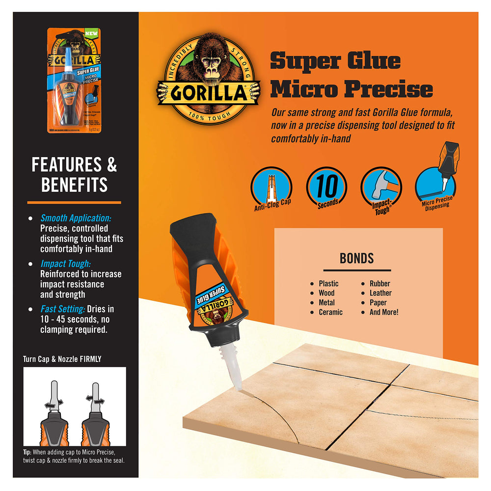 Micro Precise Super Glue, 6 Gram, Clear, (Pack of 1)