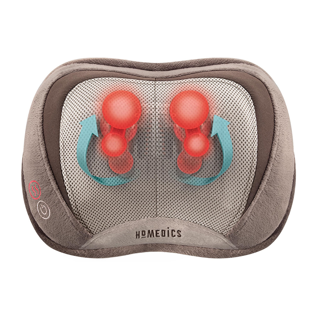 Back and Neck Massager, Portable Shiatsu All Body Massage Pillow with Heat, Targets Upper and Lower Back, Neck and Shoulders. Lightweight for Travel