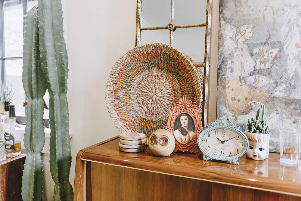 Green Antiqued Pewter Mantel Clock