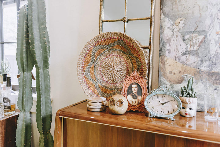 Green Antiqued Pewter Mantel Clock