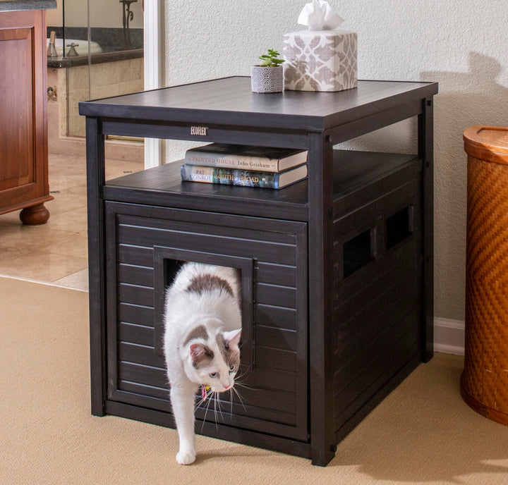 ECOFLEX Jumbo Cat Box Cover and End Table with Litter Box Enclosure and a 10 Year Warranty Hides Unsightly Litter Box made with Moisture & Odor Resistant Composite Material