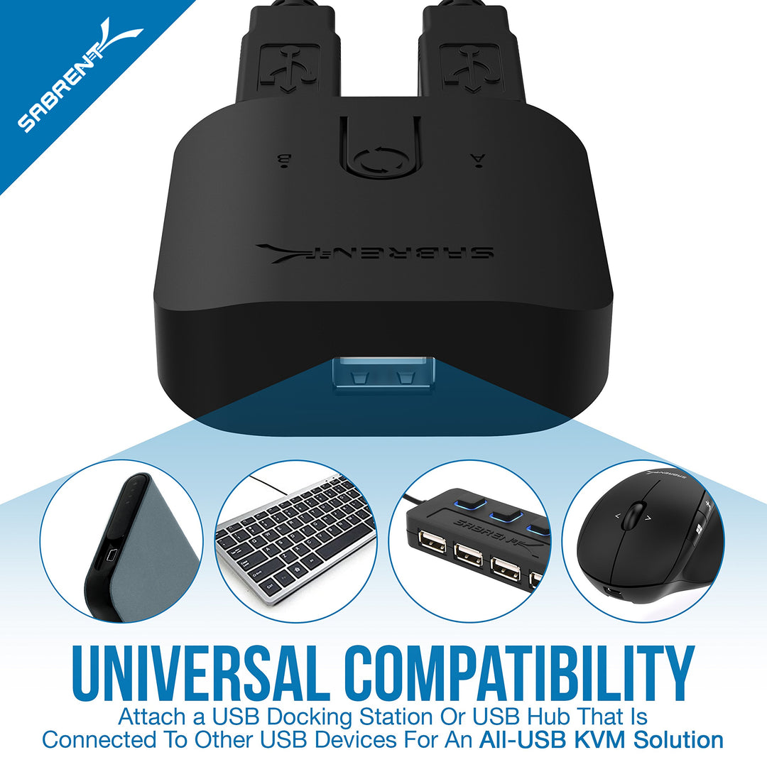 USB 2.0 Sharing Switch for Multiple Computers and Peripherals LED Device Indicators (USB-SW20)