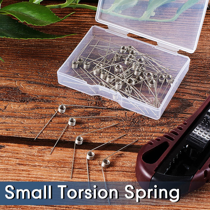 40 Pcs Stainless Steel Tiny Torsion Spring 0.5 Wire Diameter Outside Diameter 4.5 mm Mechanical Small Torsion Spring 120° Deflection Spring Assortment for Repair Woodworking DIY