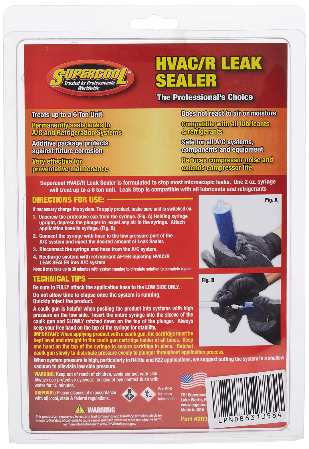 28399 HVAC Leak Stop Syringe with Application Hose, 2 fl. oz. (60 mL)