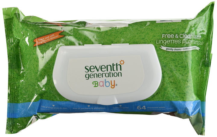 Seventh Generation Free & Clear Thick n' Strong Baby Wipes Pack (64 Sheets)