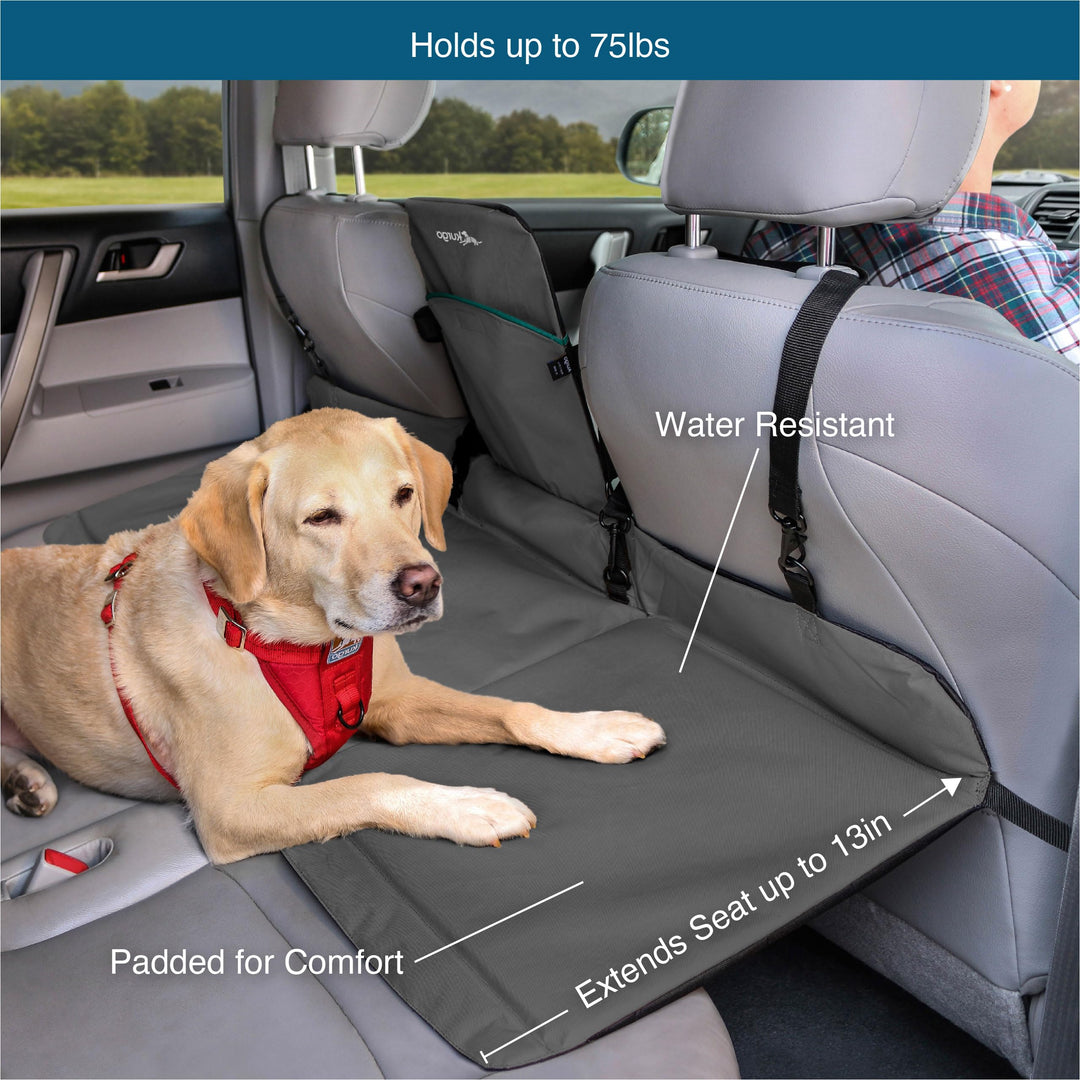 Rover Backseat Bridge Dog Car Extender, Seat Bridge for Dogs, Padded Pet Car Barrier, Reversible, Water Resistant, Universal Fit, Up to 75 lbs