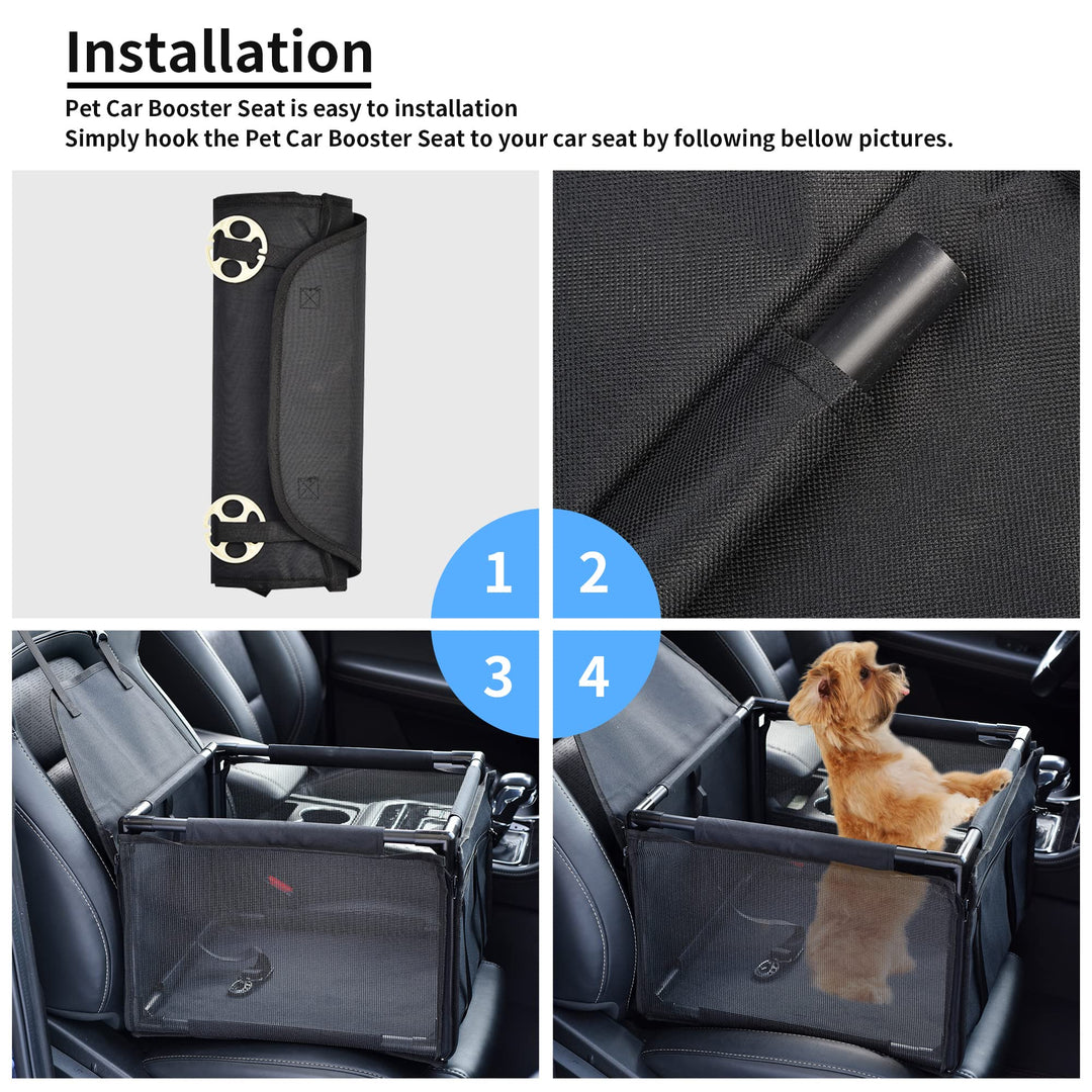 Dog Car Seat, Portable & Breathable, Waterproof, Suitable for Small & Medium Pets, Upgraded