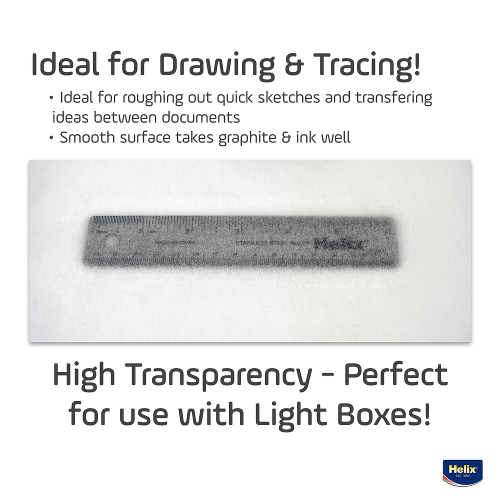 Helix - Sketch & Tracing Paper Roll - 12 Inch by 50 Yards - Transparent