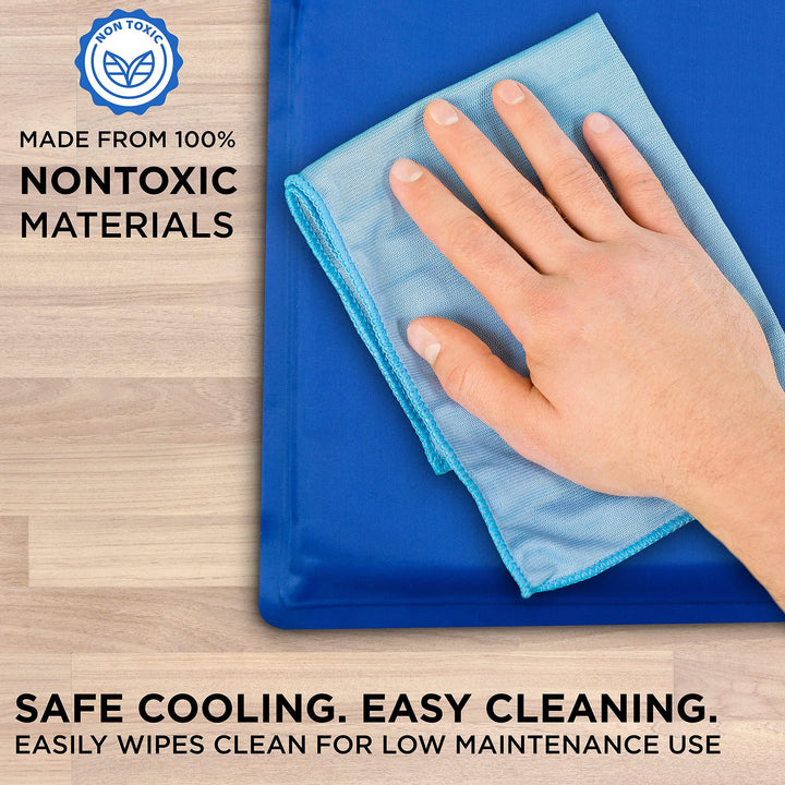 Dog Cooling Mat 27” x 43” Pad for Kennels, Crates and Beds, Non-Toxic, Durable Solid Self Cooling Gel Material. No Refrigeration or Electricity Needed
