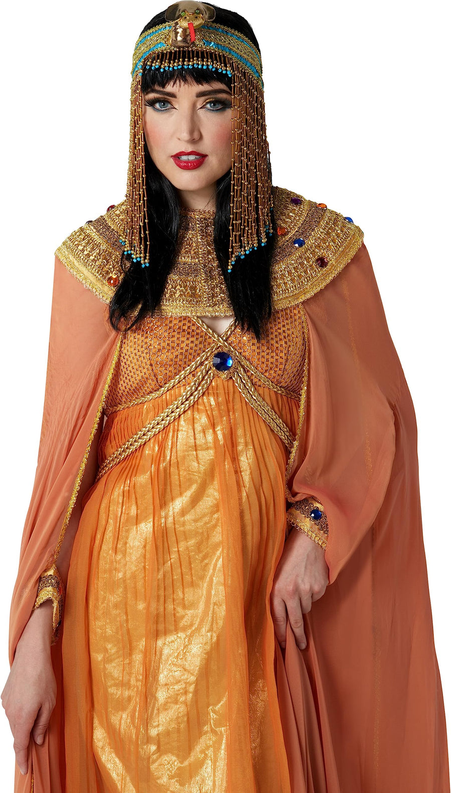 Forum Novelties Womens Egyptian Costume Accessory Asp Snake Beaded Headpiece Party Supplies, Gold, One Size US