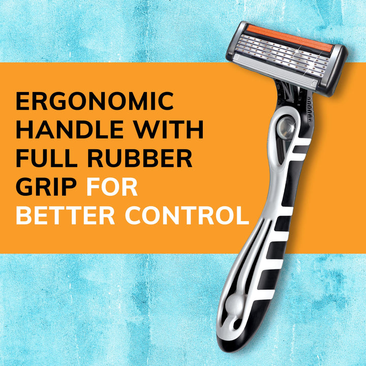 Flex 5 Disposable Razors for Men, Long-Lasting 5-Blade Razors For a Smooth and Comfortable Face Razor Shave, Shaving Razors, 6 Count (Pack of 1)