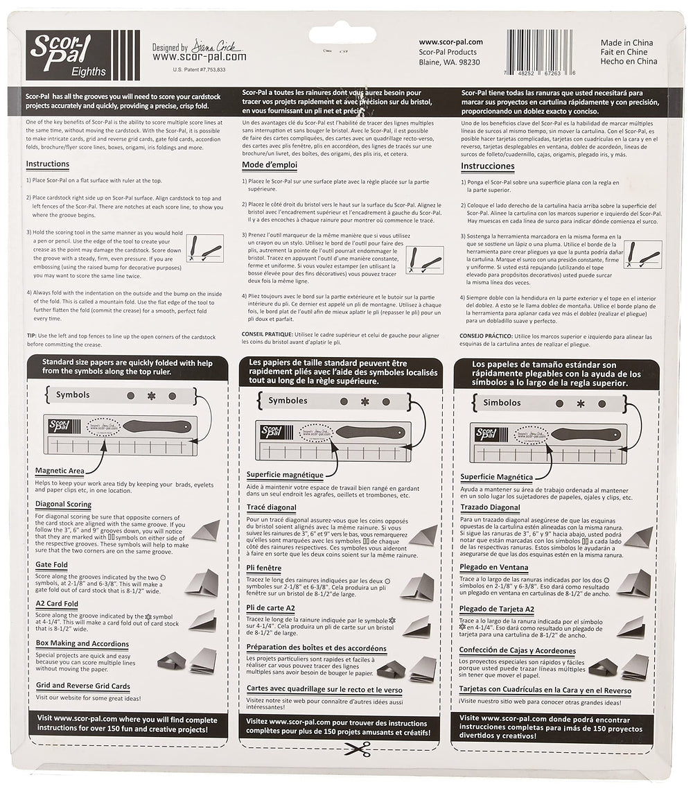 SP108 Eighths Measuring and Scoring Board, 12 by 12, 1/8 Space Grooves