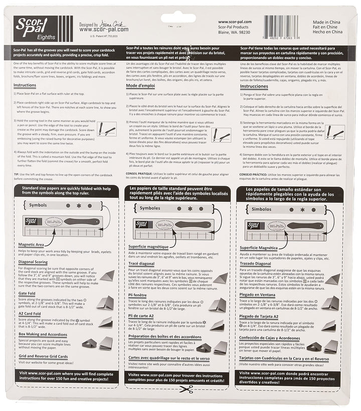 SP108 Eighths Measuring and Scoring Board, 12 by 12, 1/8 Space Grooves