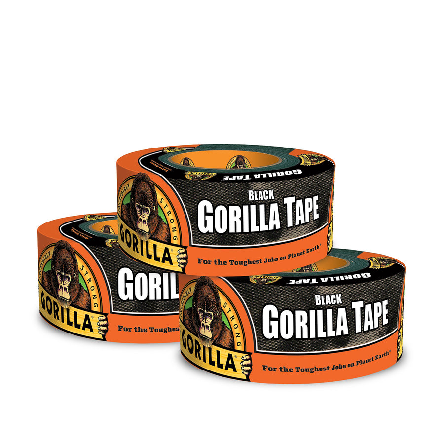 Black Duct Tape, 1.88 x 12 yd, Black, (Pack of 3)