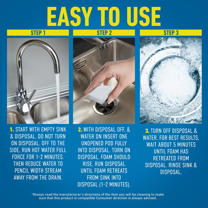 Fresh & Clean Garbage Disposal, Fresh Scent Weekly Foaming Cleaning Pods, 5 Pods Total (Packaging May Vary)