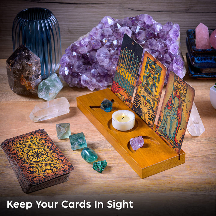 Tarot Card Holder Stand - Display Your Daily Draw - Tarot Card Stand for Display - Witchy Gifts, Witchcraft Supplies - Tarot Gifts for Women - Tarot Card Display - Wiccan Supplies and Tools