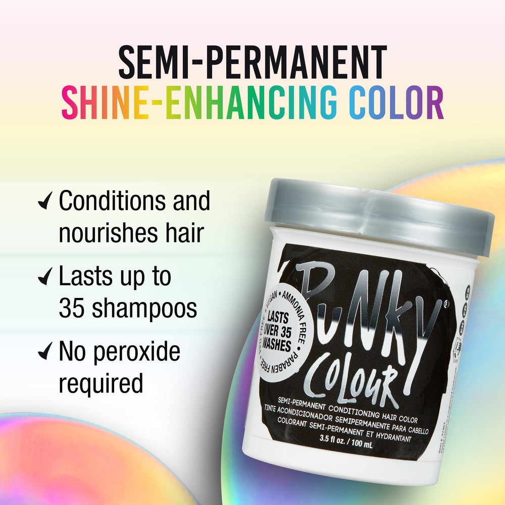 Ebony Semi Permanent Conditioning Hair Color, Non-Damaging Hair Dye, Vegan, PPD and Paraben Free, Transforms to Vibrant Hair Color, Easy To Use and Apply Hair Tint, lasts up to 35 washes, 3.5oz