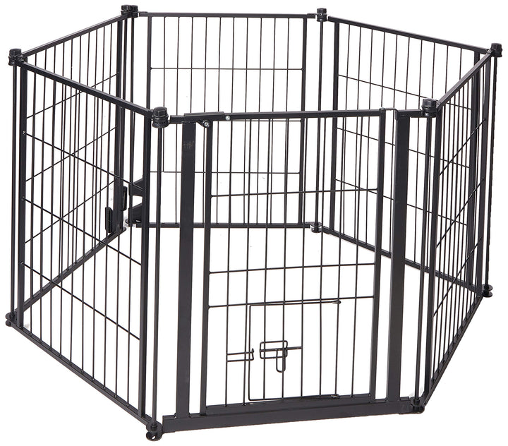 Outdoor Super Wide Pet Pen and Gate Black 28x144 Inch