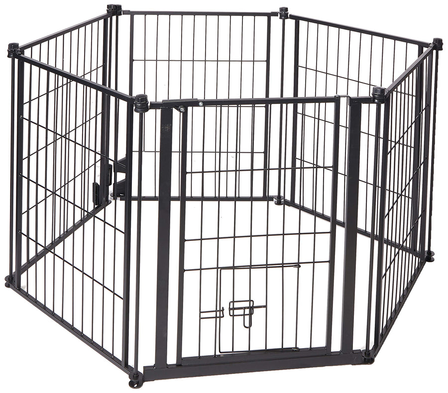 Outdoor Super Wide Pet Pen and Gate Black 28x144 Inch