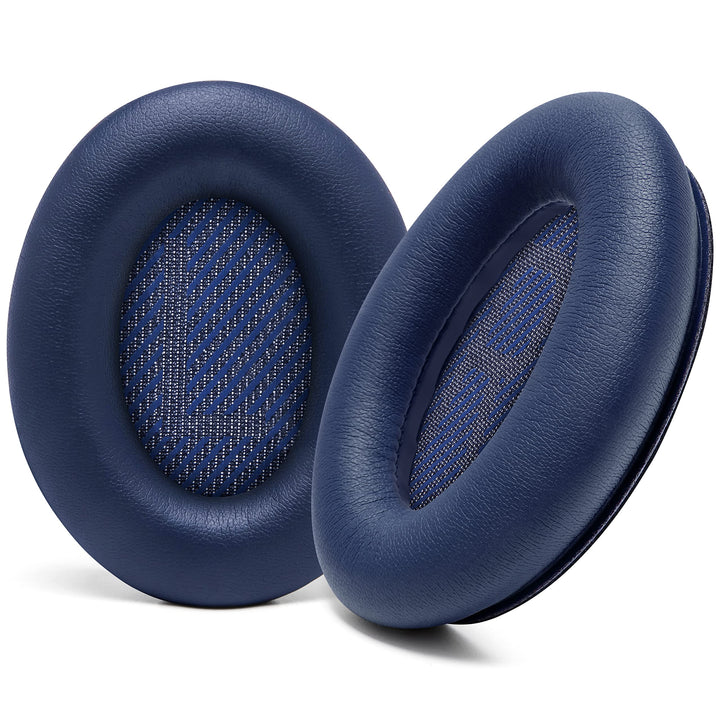Wicked Cushions Upgraded Replacement Ear Pads for Bose QC35 & QC35ii (QuietComfort 35) Headphones & More - Softer Leather, Luxurious Memory Foam, Added Thickness, Extra Durability | Midnight Blue