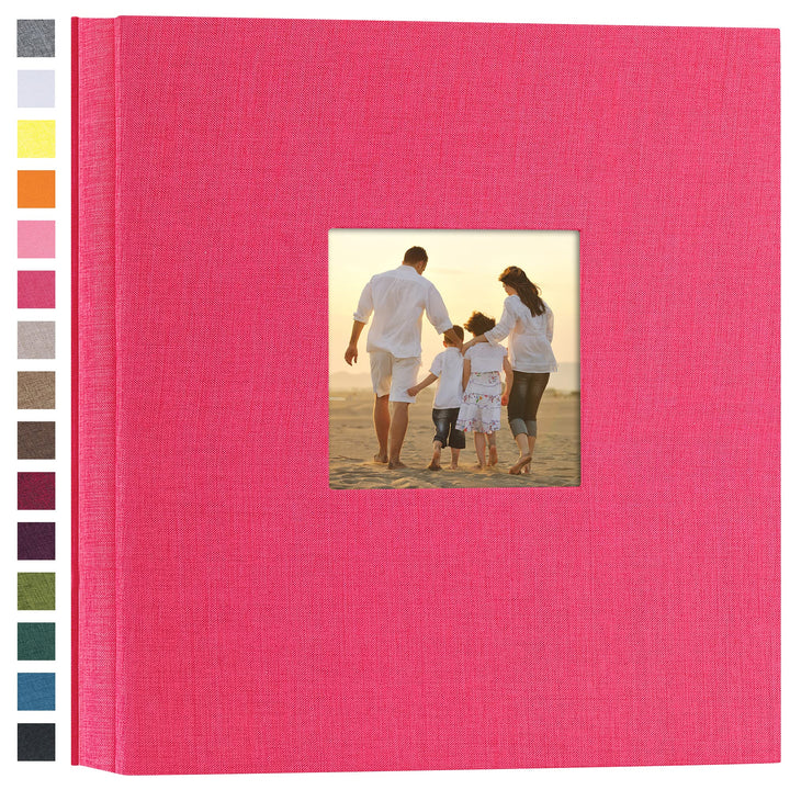 Linen Hardcover Photo Album 4x6 1000 Photos Large Capacity for Family Wedding Anniversary Baby Vacation (Rose Red, 1000 Pockets)